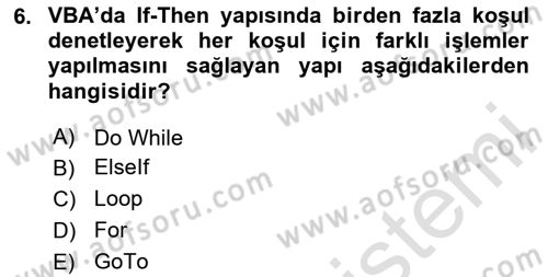 İşlem Tablosu Programlama Dersi 2025 - 2026 Yılı Yaz Okulu Sınav Soruları 6. Soru