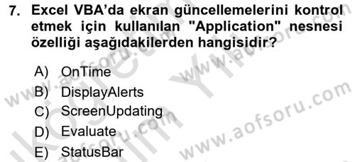 İşlem Tablosu Programlama Dersi 2025 - 2026 Yılı Yaz Okulu Sınav Soruları 7. Soru