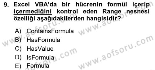 İşlem Tablosu Programlama Dersi 2025 - 2026 Yılı Yaz Okulu Sınav Soruları 9. Soru