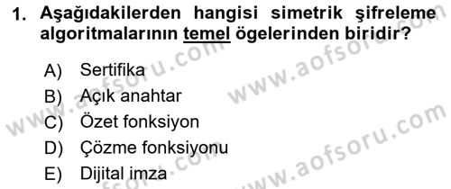 Ağ Yönetimi Ve Bilgi Güvenliği Dersi 2017 - 2018 Yılı 3 Ders Sınav Soruları 1. Soru