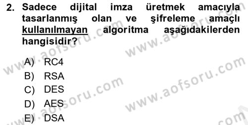 Ağ Yönetimi Ve Bilgi Güvenliği Dersi 2017 - 2018 Yılı 3 Ders Sınav Soruları 2. Soru
