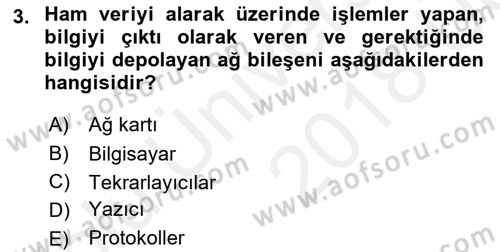Ağ Yönetimi Ve Bilgi Güvenliği Dersi 2017 - 2018 Yılı 3 Ders Sınav Soruları 3. Soru