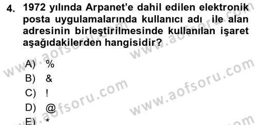 Ağ Yönetimi Ve Bilgi Güvenliği Dersi 2017 - 2018 Yılı 3 Ders Sınav Soruları 4. Soru