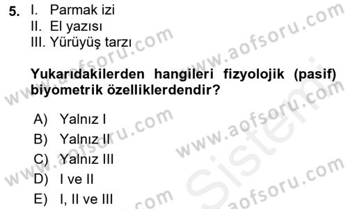 Ağ Yönetimi Ve Bilgi Güvenliği Dersi 2017 - 2018 Yılı 3 Ders Sınav Soruları 5. Soru