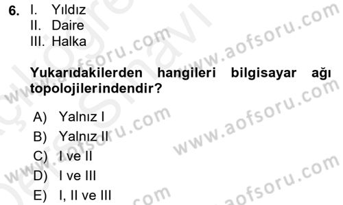 Ağ Yönetimi Ve Bilgi Güvenliği Dersi 2017 - 2018 Yılı 3 Ders Sınav Soruları 6. Soru
