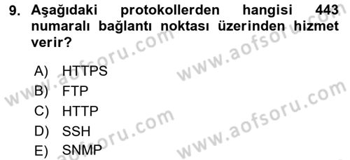 Ağ Yönetimi Ve Bilgi Güvenliği Dersi 2017 - 2018 Yılı 3 Ders Sınav Soruları 9. Soru