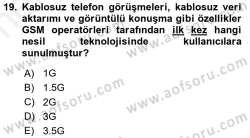 Ağ Yönetimi Ve Bilgi Güvenliği Dersi 2017 - 2018 Yılı (Vize) Ara Sınav Soruları 19. Soru