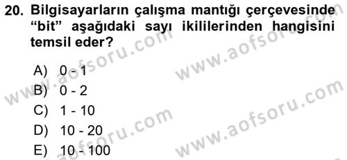 Ağ Yönetimi Ve Bilgi Güvenliği Dersi 2017 - 2018 Yılı (Vize) Ara Sınav Soruları 20. Soru