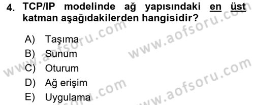 Ağ Yönetimi Ve Bilgi Güvenliği Dersi 2017 - 2018 Yılı (Final) Dönem Sonu Sınav Soruları 4. Soru