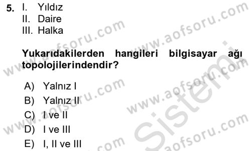 Ağ Yönetimi Ve Bilgi Güvenliği Dersi 2018 - 2019 Yılı 3 Ders Sınav Soruları 5. Soru