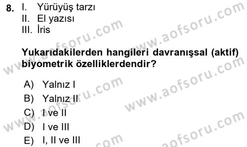Ağ Yönetimi Ve Bilgi Güvenliği Dersi 2018 - 2019 Yılı 3 Ders Sınav Soruları 8. Soru