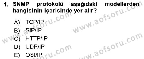 Ağ Yönetimi Ve Bilgi Güvenliği Dersi 2018 - 2019 Yılı (Vize) Ara Sınav Soruları 1. Soru
