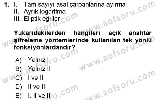 Ağ Yönetimi Ve Bilgi Güvenliği Dersi 2018 - 2019 Yılı (Final) Dönem Sonu Sınav Soruları 1. Soru