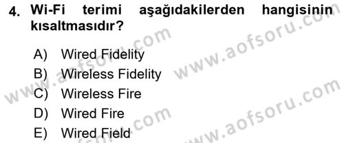 Ağ Yönetimi Ve Bilgi Güvenliği Dersi 2018 - 2019 Yılı (Final) Dönem Sonu Sınav Soruları 4. Soru