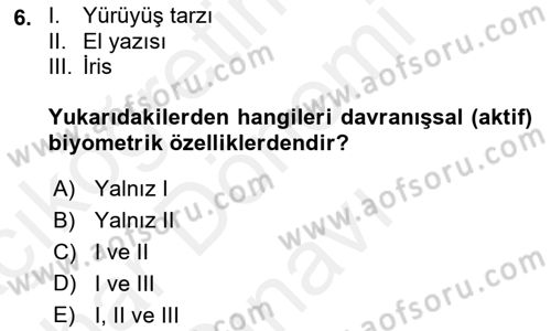 Ağ Yönetimi Ve Bilgi Güvenliği Dersi 2018 - 2019 Yılı (Final) Dönem Sonu Sınav Soruları 6. Soru