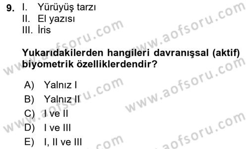 Ağ Yönetimi Ve Bilgi Güvenliği Dersi 2018 - 2019 Yılı Yaz Okulu Sınav Soruları 9. Soru