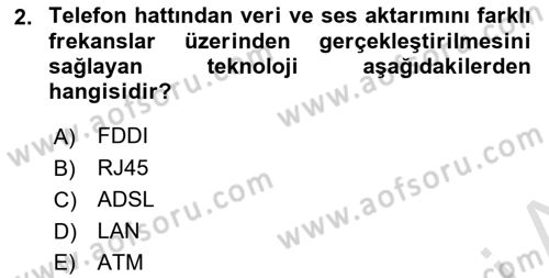 Ağ Yönetimi Ve Bilgi Güvenliği Dersi 2021 - 2022 Yılı Yaz Okulu Sınav Soruları 2. Soru