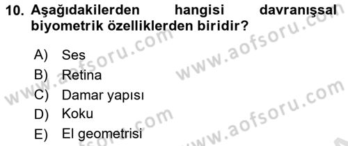 Ağ Yönetimi Ve Bilgi Güvenliği Dersi 2022 - 2023 Yılı Yaz Okulu Sınav Soruları 10. Soru