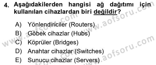 Ağ Yönetimi Ve Bilgi Güvenliği Dersi 2022 - 2023 Yılı Yaz Okulu Sınav Soruları 4. Soru