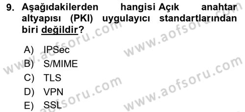 Ağ Yönetimi Ve Bilgi Güvenliği Dersi 2022 - 2023 Yılı Yaz Okulu Sınav Soruları 9. Soru