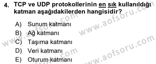 Ağ Yönetimi Ve Bilgi Güvenliği Dersi 2024 - 2025 Yılı (Vize) Ara Sınav Soruları 4. Soru