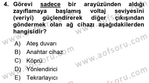 Ağ Yönetimi Ve Bilgi Güvenliği Dersi 2024 - 2025 Yılı Yaz Okulu Sınav Soruları 4. Soru