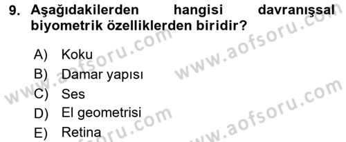 Ağ Yönetimi Ve Bilgi Güvenliği Dersi 2024 - 2025 Yılı Yaz Okulu Sınav Soruları 9. Soru