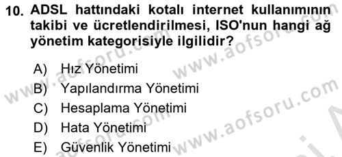 Ağ Yönetimi Ve Bilgi Güvenliği Dersi 2025 - 2026 Yılı (Vize) Ara Sınav Soruları 10. Soru