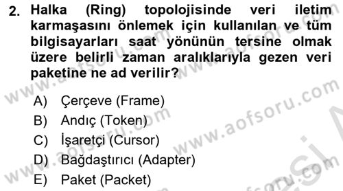 Ağ Yönetimi Ve Bilgi Güvenliği Dersi 2025 - 2026 Yılı (Vize) Ara Sınav Soruları 2. Soru