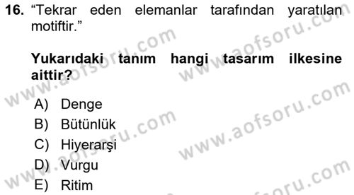 Kullanıcı Deneyimi Tasarımı Dersi 2016 - 2017 Yılı (Final) Dönem Sonu Sınav Soruları 16. Soru