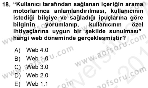 Kullanıcı Deneyimi Tasarımı Dersi 2016 - 2017 Yılı (Final) Dönem Sonu Sınav Soruları 18. Soru