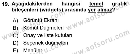 Kullanıcı Deneyimi Tasarımı Dersi 2016 - 2017 Yılı (Final) Dönem Sonu Sınav Soruları 19. Soru