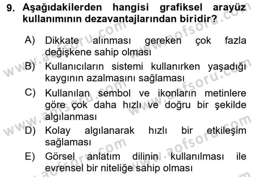 Kullanıcı Deneyimi Tasarımı Dersi 2016 - 2017 Yılı (Final) Dönem Sonu Sınav Soruları 9. Soru