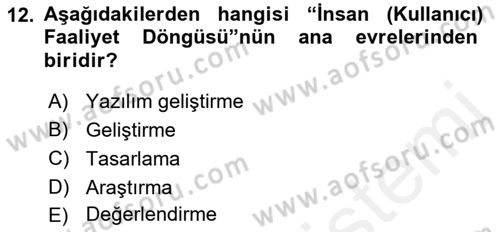 Kullanıcı Deneyimi Tasarımı Dersi 2017 - 2018 Yılı 3 Ders Sınav Soruları 12. Soru