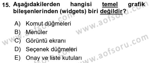 Kullanıcı Deneyimi Tasarımı Dersi 2017 - 2018 Yılı 3 Ders Sınav Soruları 15. Soru