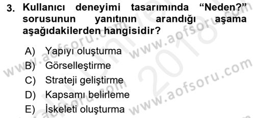 Kullanıcı Deneyimi Tasarımı Dersi 2017 - 2018 Yılı 3 Ders Sınav Soruları 3. Soru