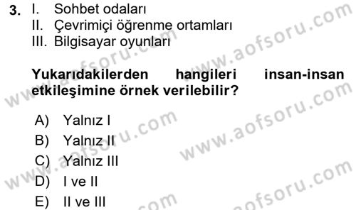 Kullanıcı Deneyimi Tasarımı Dersi 2017 - 2018 Yılı (Vize) Ara Sınav Soruları 3. Soru