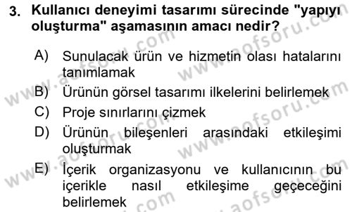 Kullanıcı Deneyimi Tasarımı Dersi 2017 - 2018 Yılı (Final) Dönem Sonu Sınav Soruları 3. Soru