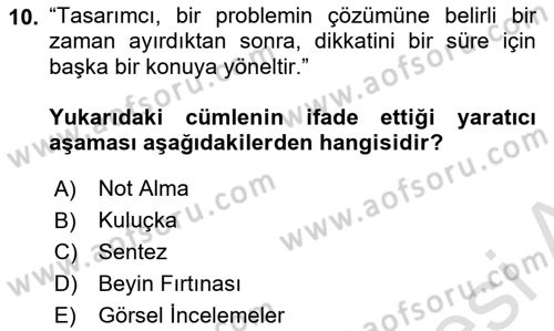Kullanıcı Deneyimi Tasarımı Dersi 2018 - 2019 Yılı 3 Ders Sınav Soruları 10. Soru