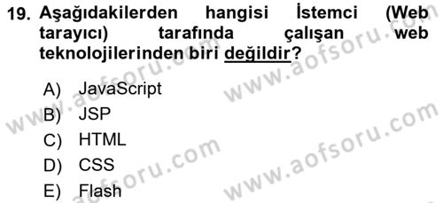 Kullanıcı Deneyimi Tasarımı Dersi 2018 - 2019 Yılı 3 Ders Sınav Soruları 19. Soru