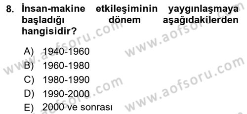 Kullanıcı Deneyimi Tasarımı Dersi 2018 - 2019 Yılı 3 Ders Sınav Soruları 8. Soru