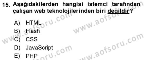 Kullanıcı Deneyimi Tasarımı Dersi 2018 - 2019 Yılı (Final) Dönem Sonu Sınavı 15. Soru