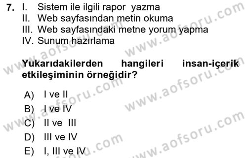 Kullanıcı Deneyimi Tasarımı Dersi 2018 - 2019 Yılı (Final) Dönem Sonu Sınavı 7. Soru