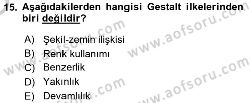 Kullanıcı Deneyimi Tasarımı Dersi 2018 - 2019 Yılı Yaz Okulu Sınav Soruları 15. Soru