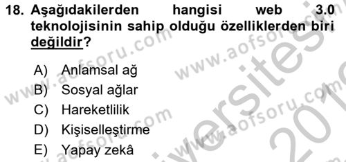 Kullanıcı Deneyimi Tasarımı Dersi 2018 - 2019 Yılı Yaz Okulu Sınav Soruları 18. Soru