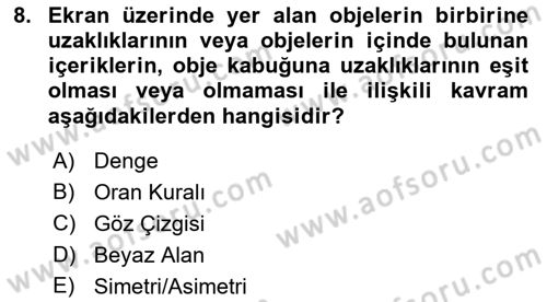 Kullanıcı Deneyimi Tasarımı Dersi 2018 - 2019 Yılı Yaz Okulu Sınav Soruları 8. Soru