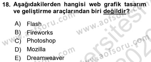 Kullanıcı Deneyimi Tasarımı Dersi 2019 - 2020 Yılı (Final) Dönem Sonu Sınav Soruları 18. Soru