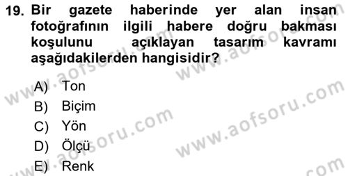Kullanıcı Deneyimi Tasarımı Dersi 2019 - 2020 Yılı (Final) Dönem Sonu Sınav Soruları 19. Soru