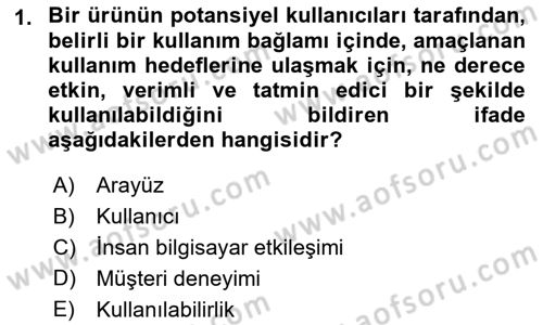 Kullanıcı Deneyimi Tasarımı Dersi 2021 - 2022 Yılı (Final) Dönem Sonu Sınavı 1. Soru