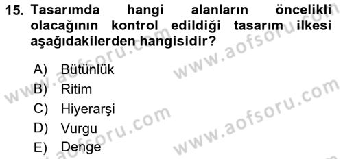 Kullanıcı Deneyimi Tasarımı Dersi 2021 - 2022 Yılı (Final) Dönem Sonu Sınavı 15. Soru